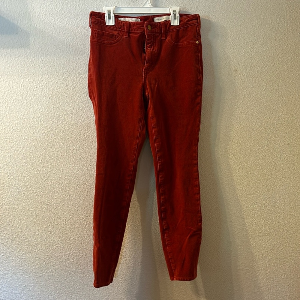Pilcro and Letterpress high rise skinny velour jeans size 28